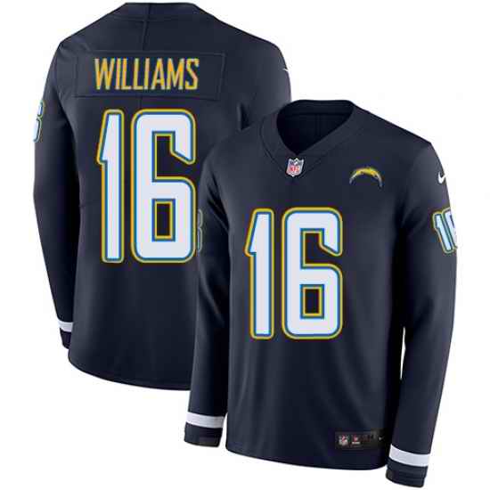 Nike Chargers #16 Tyrell Williams Navy Blue Team Color Men Stitched NFL Limited Therma Long Sleeve Jersey